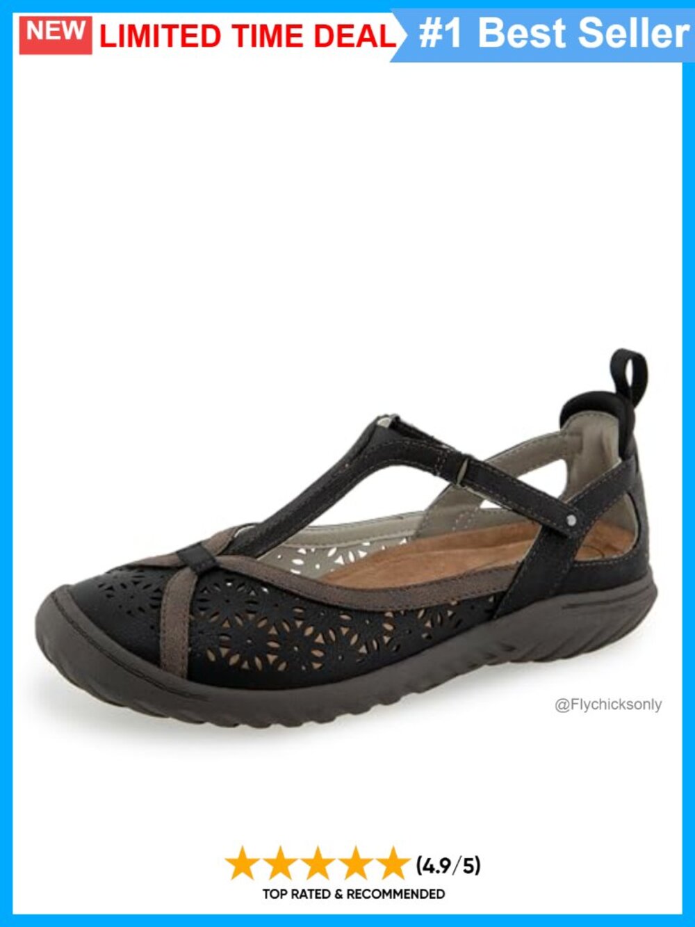 APMA Approved Memory Foam Mary Jane T-Strap Comfort Flats